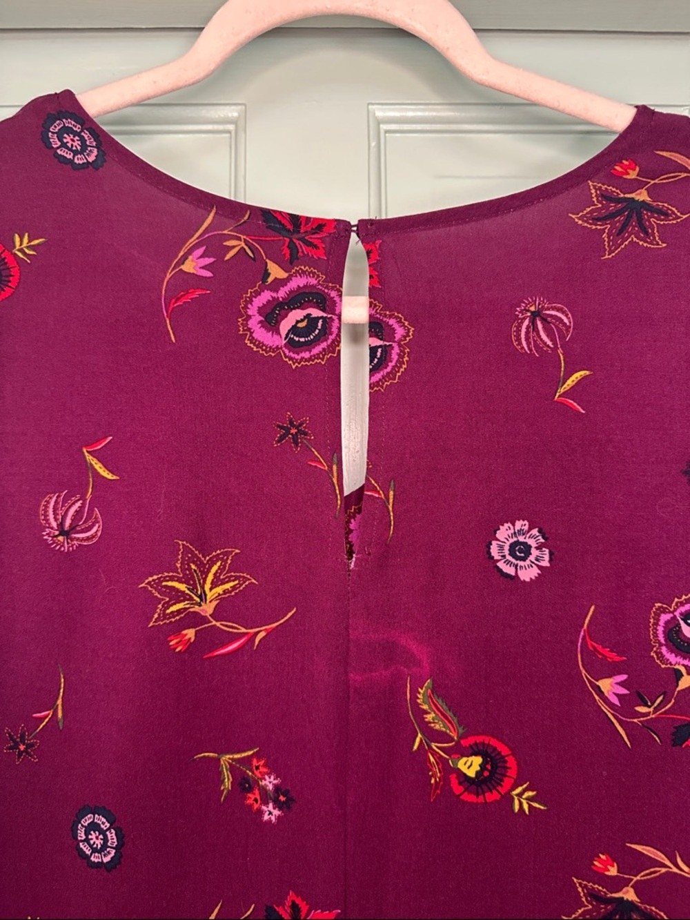 Old Navy Plum Floral V-Neck Long Sleeve Dress - Size Small - Picture 6 of 14